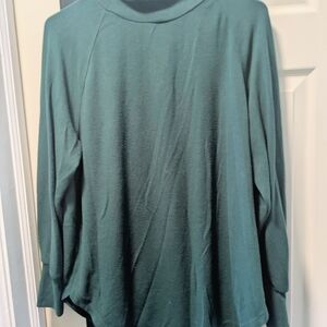LOFT Deep Green Knit Tunic Top Size L